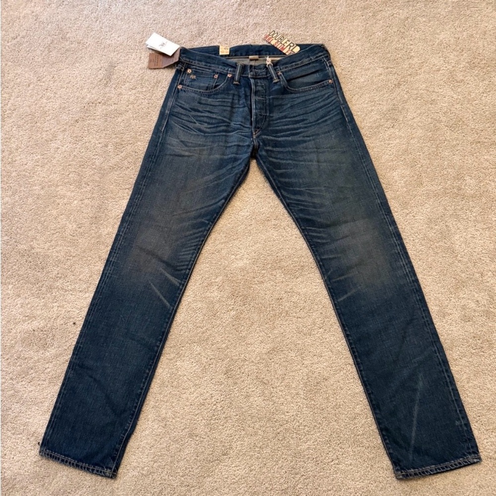 Ralph Lauren Double RL Men's Slim Japanese Selvedge Denim Jeans - Dark Blue